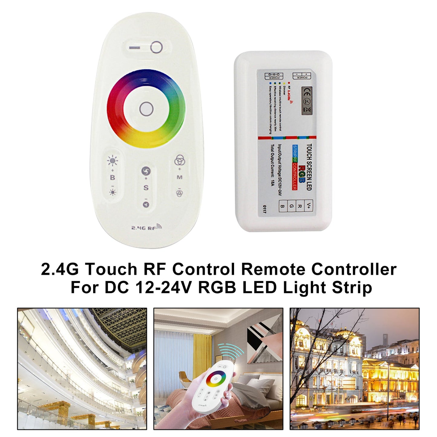 Telecomando 2.4G Touch RF Control per striscia luminosa a LED RGB DC 12-24V