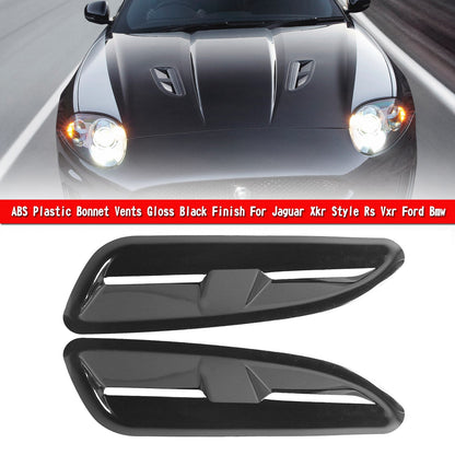 Prese d'aria per cofano in plastica ABS Finitura nera lucida per Jaguar Xkr Style Rs Vxr Ford Bmw