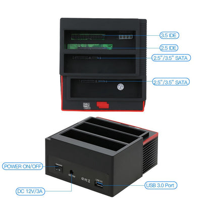 Multifunzione 2.5 3.5" HDD Docking Station UKB 3.0 Clone Hard Drive Card EU