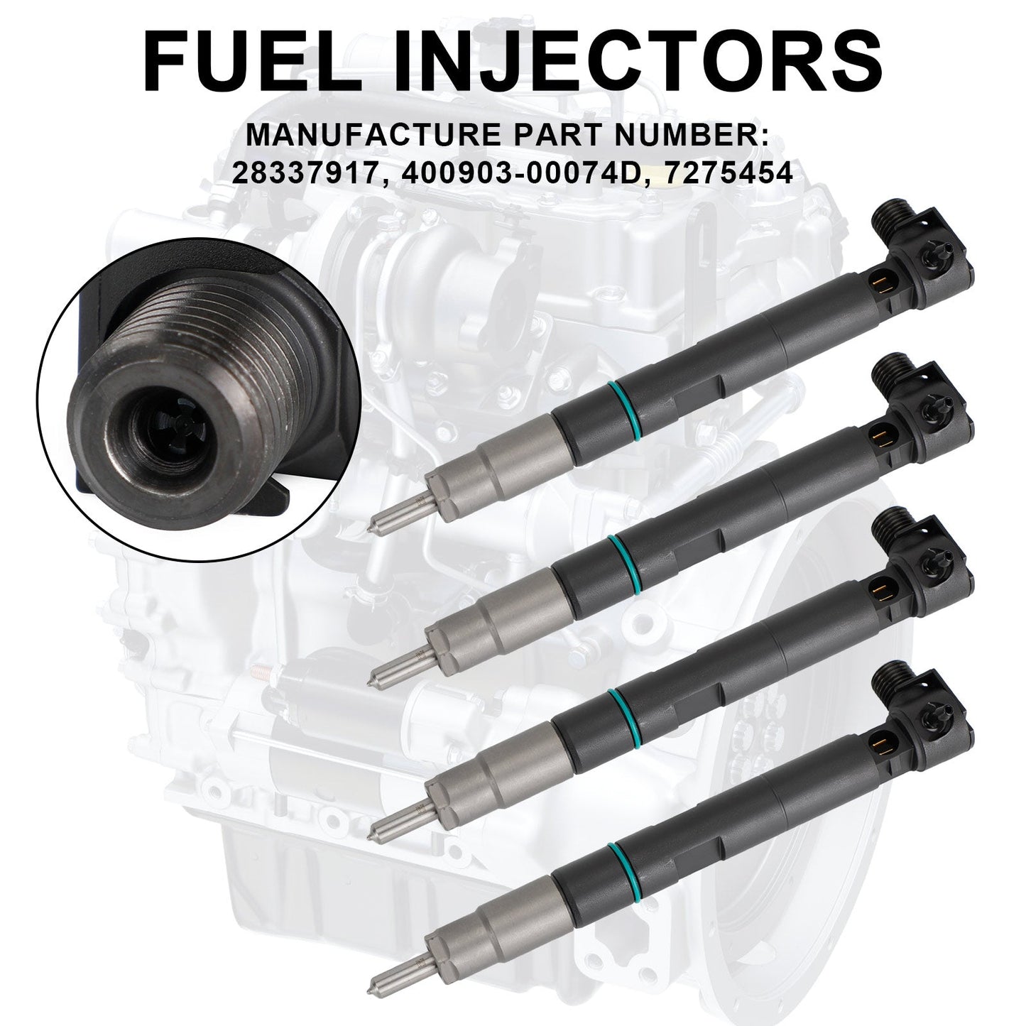 4PCS Iniettori di Carburante 400903-00074D 7275454 fit Bobcat fit Doosan D24 D18 Motore 28337917 Fedex Express