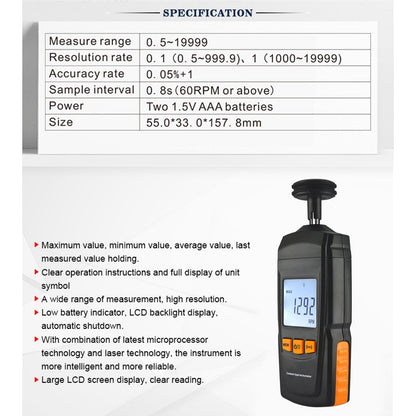 GM8906 Contagiri motore digitale portatile Tachimetro LCD Tachimetro RPM Tester
