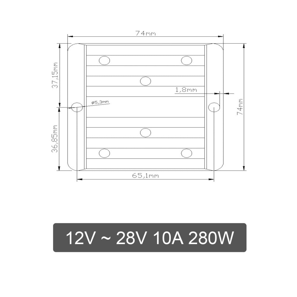 Areyourshop Regolatore convertitore CC da 12V a 28V 280W Modulo step up di alimentazione impermeabile
