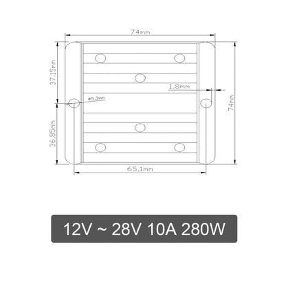 Areyourshop Regolatore convertitore CC da 12V a 28V 280W Modulo step up di alimentazione impermeabile