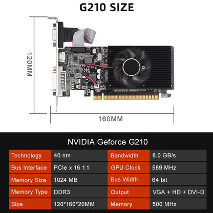 Scheda grafica indipendente GT210 1G Scheda coltello a striscia piccola a mezza altezza