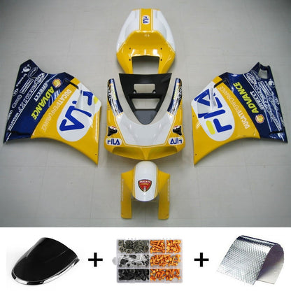 Amotopart Ducati 1996-2002 996/748 kit di carenatura blu giallo