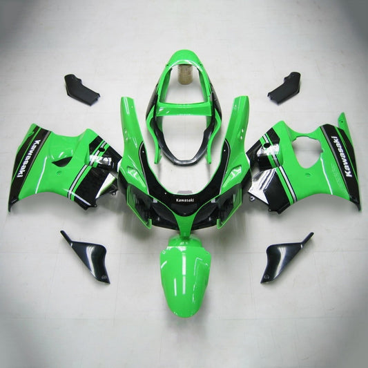 Amotopart 2000-2002 Kawasaki ZX6R Cladding Green Black Kit