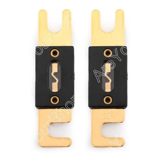 2Pcs fusibile 100A AMP ANL tipo fusibili a lama placcati in oro per audio stereo per auto