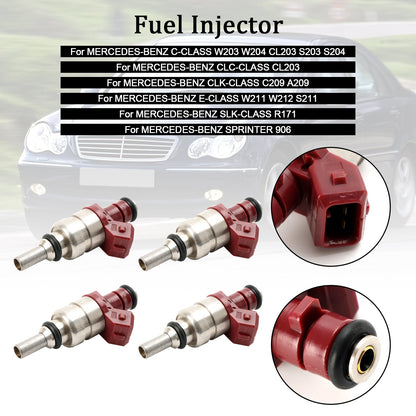 4PCS Iniettore di carburante A2710780023 Adatto per Mercedes Benz Classe C Classe CLK 1.8L