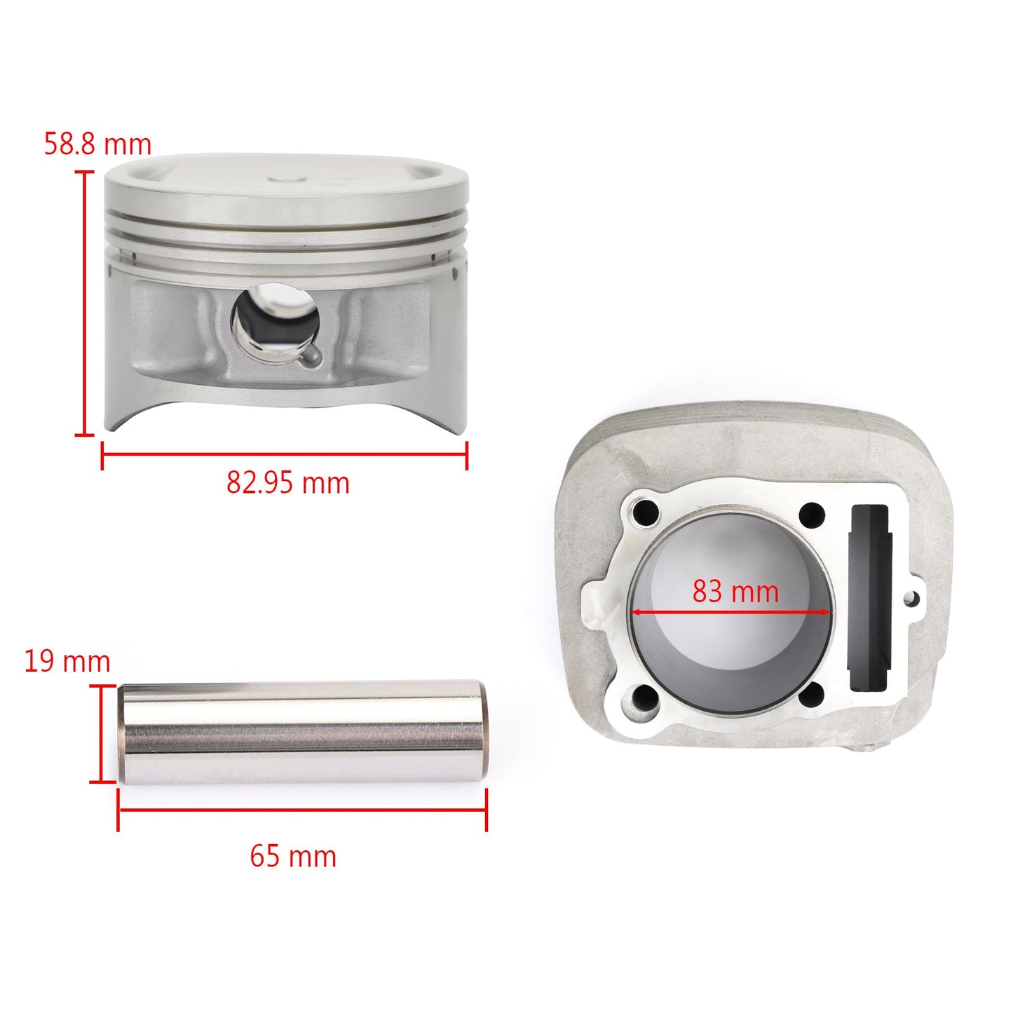 1995-2005 per Yamaha Wolverine 350 4x4 (YFM350FX) Kit cilindro e pistone 5YT-11310-00-00