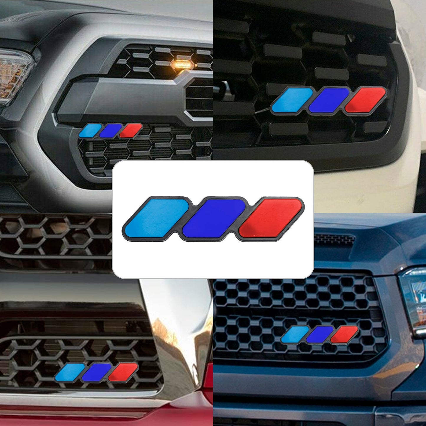 Accessori per auto con emblema distintivo per griglia tricolore per Toyota Tacoma TRD Tundra RAV4