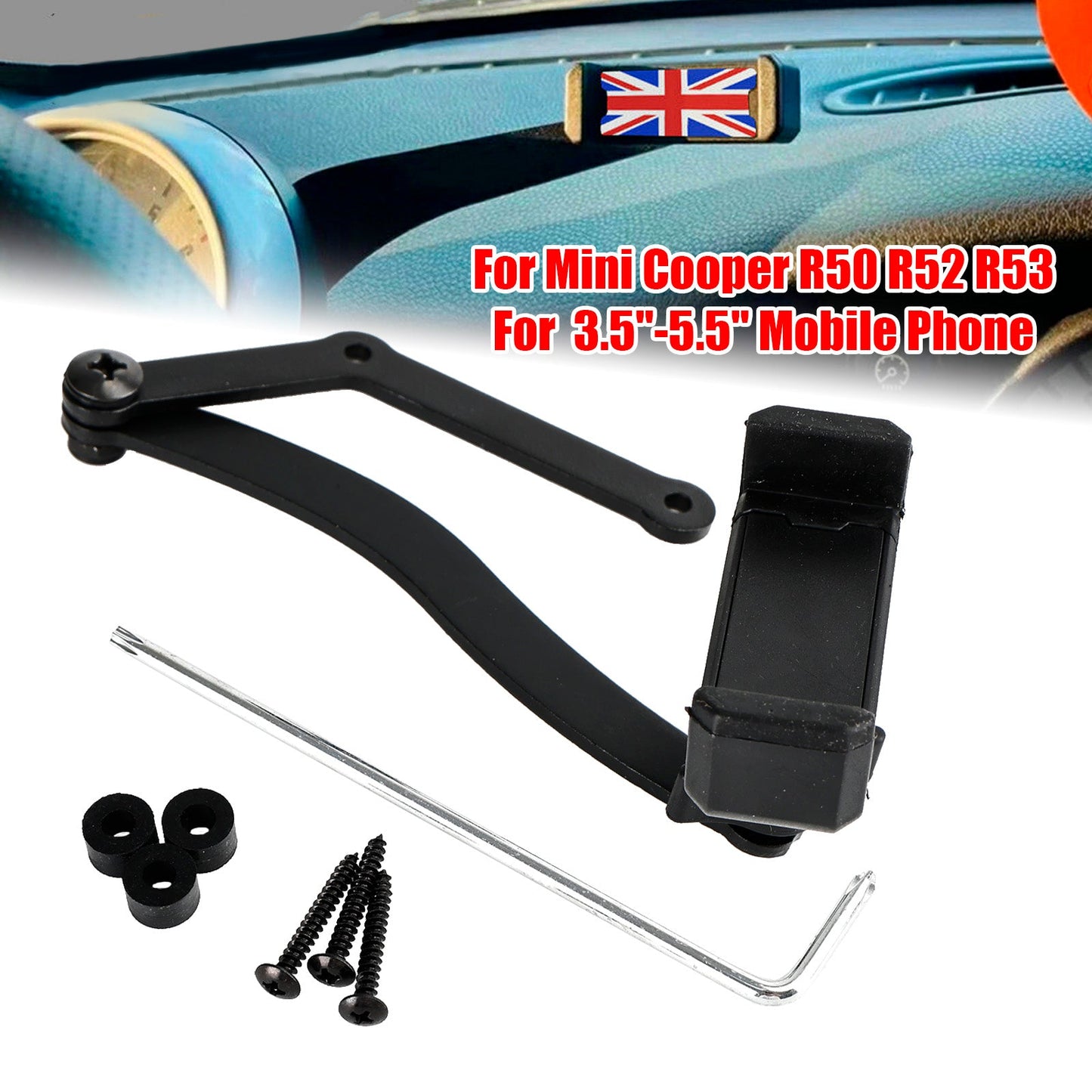 Supporto per telefono cellulare con rotazione a 360 ° per Mini Cooper R50 R52 R53