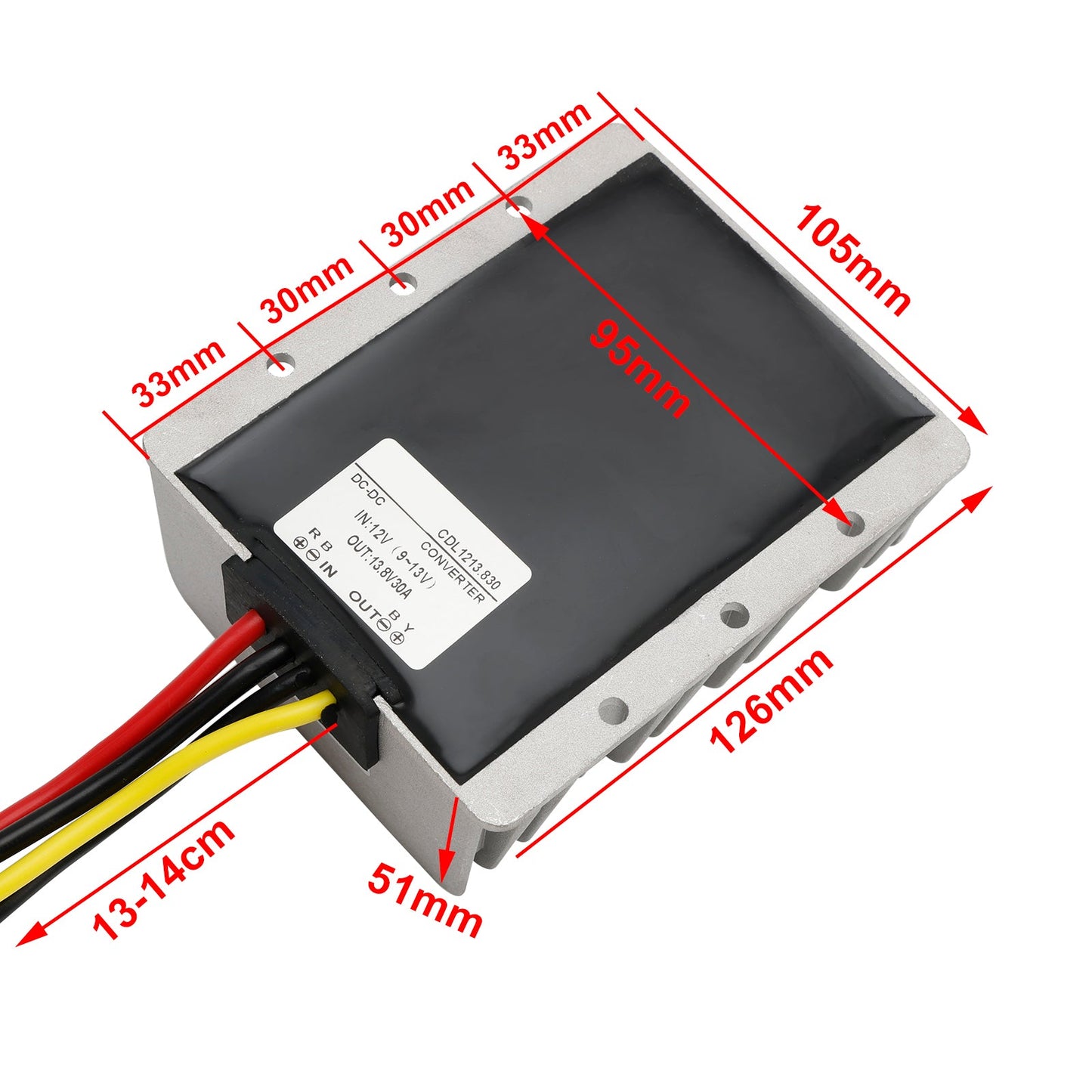 DC-DC 12V-13.8V 30A 414W Step Up Regolatore convertitore di alimentazione Impermeabile
