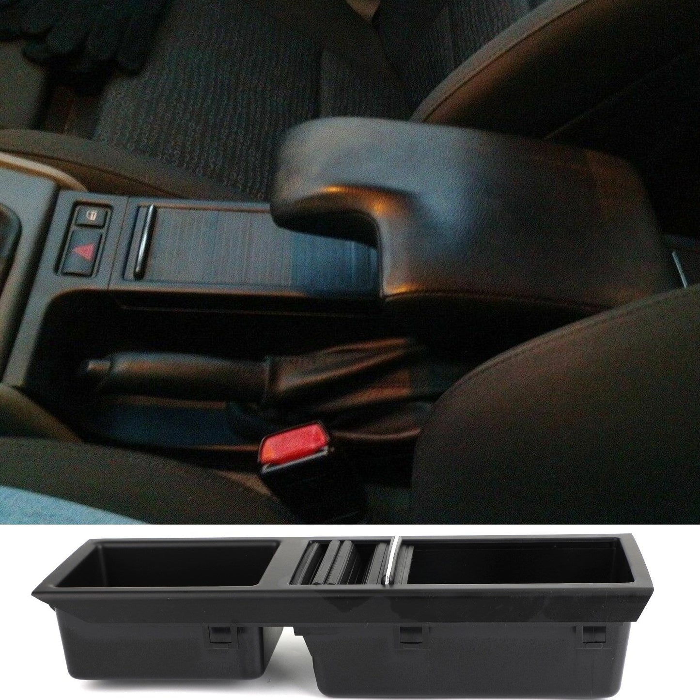 Portabicchieri portaoggetti per console centrale anteriore nero adatto per BMW E46 Serie 3 1998-2007 Generico