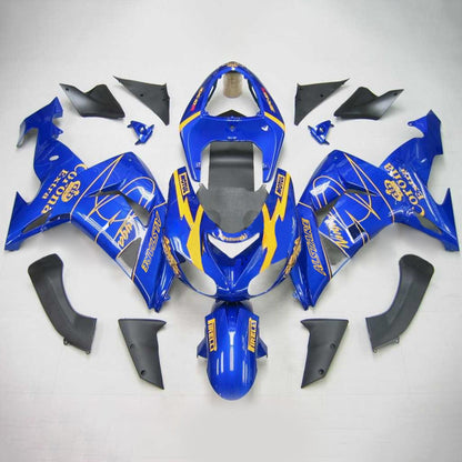 Amotopart Kawasaki ZX10R 2006-2007 Kit di rivestimento giallo blu