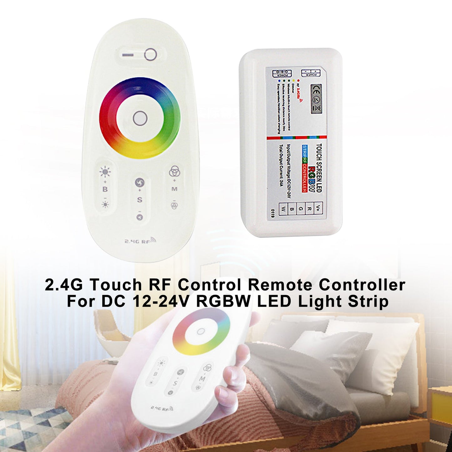 Telecomando 2.4G Touch RF Control per striscia luminosa a LED DC 12-24V RGBW