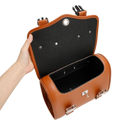 Borsa per attrezzi laterale per borsa laterale Borsa universale in tinta unita per moto Marrone-Bianco