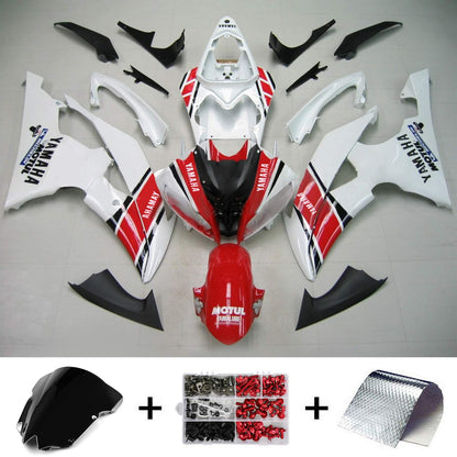 Amotopart Yamaha 2008-2016 YZF 600 R6 Kit di paura rosso bianco