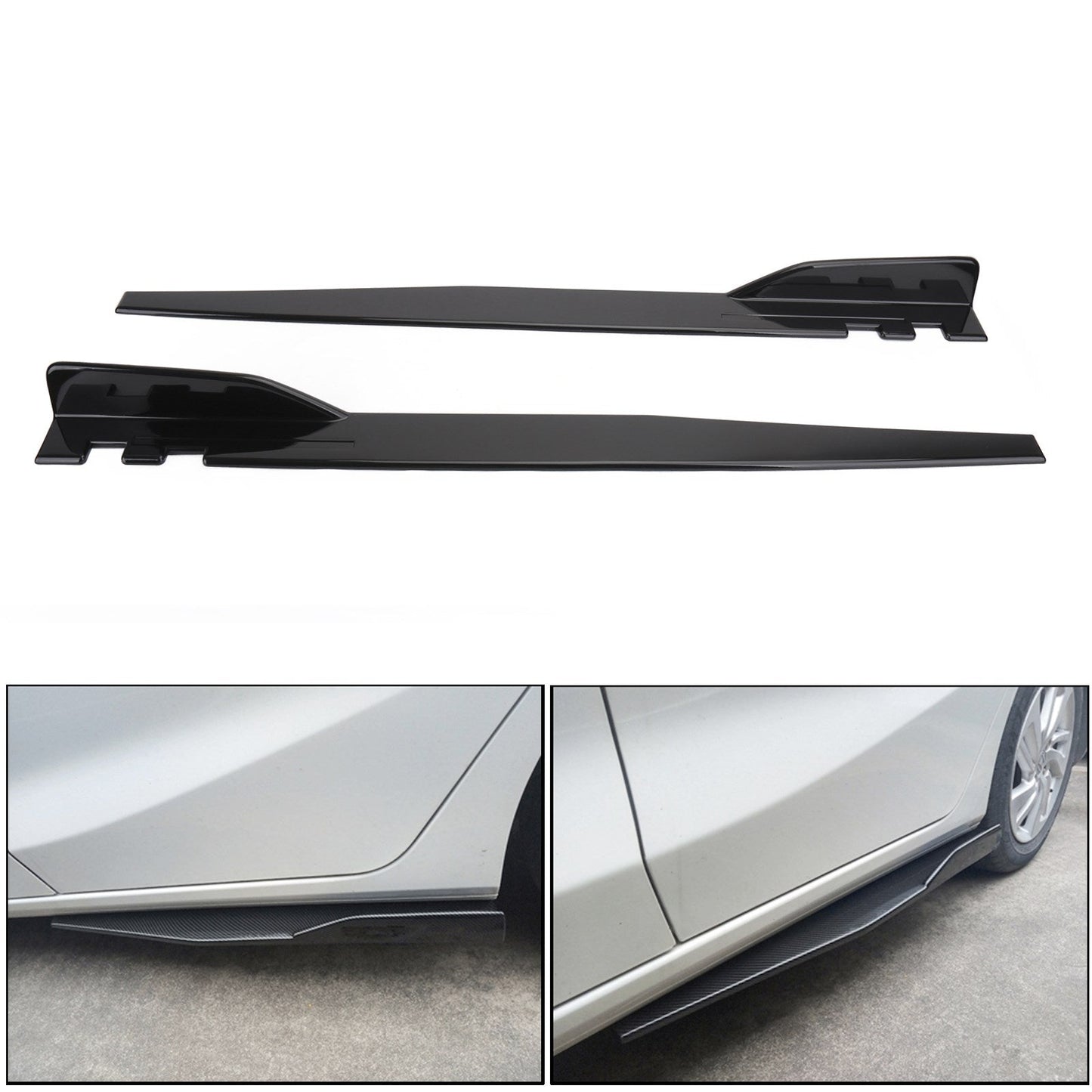 Coppia 120cm Car Gloss Black Side Minigonne Rocker Splitter Diffusore Winglet Wings Generico