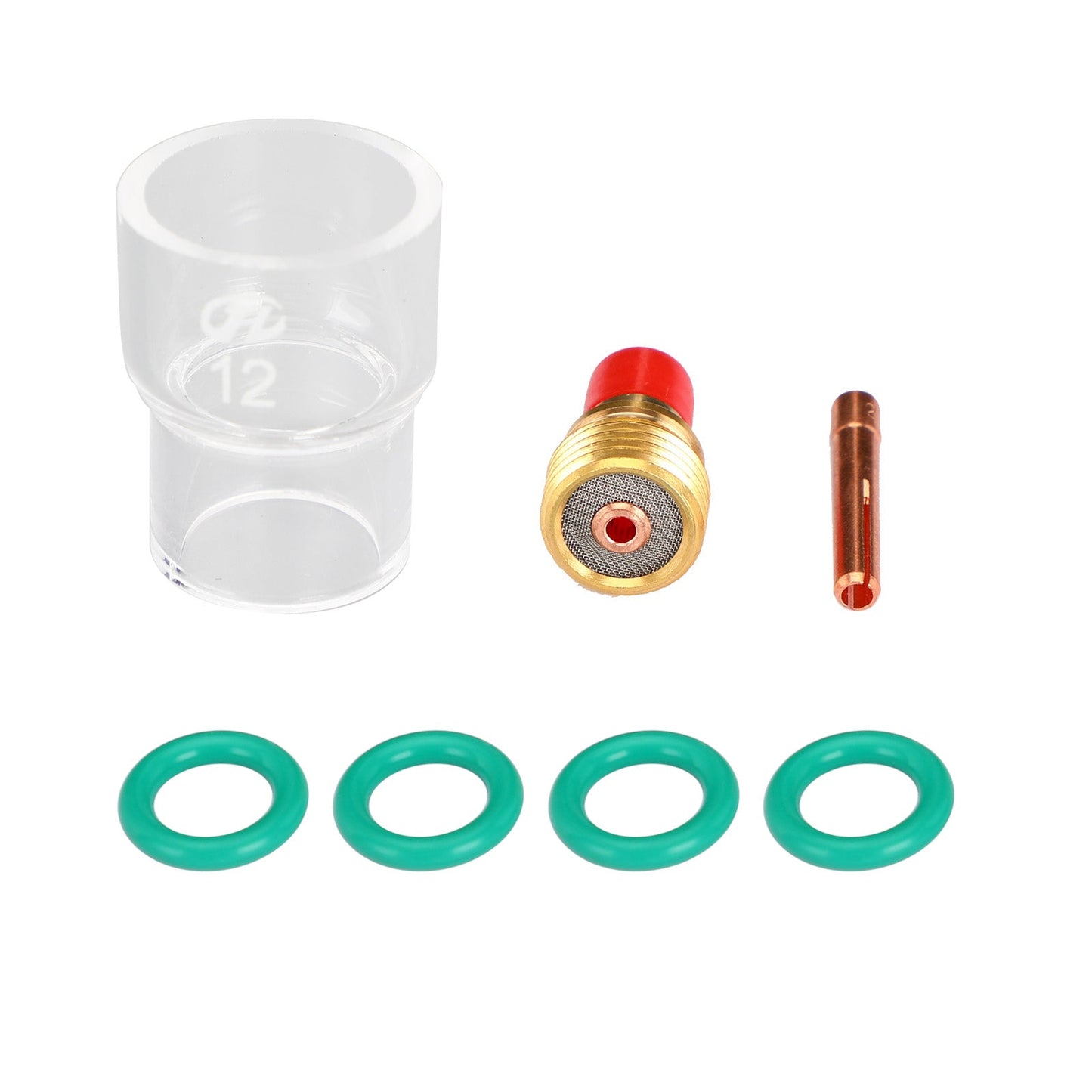 7pcs TIG Welding Torch Stubby Gas Lens Kit tazza in vetro Pyrex per WP-9/20/25