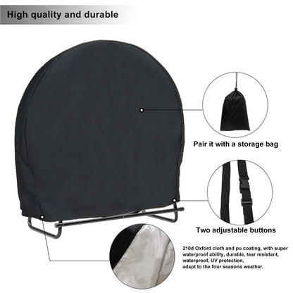 Log Hoop Rack Cover Chiusura impermeabile resistente alle intemperie per porta legna da ardere rotondo