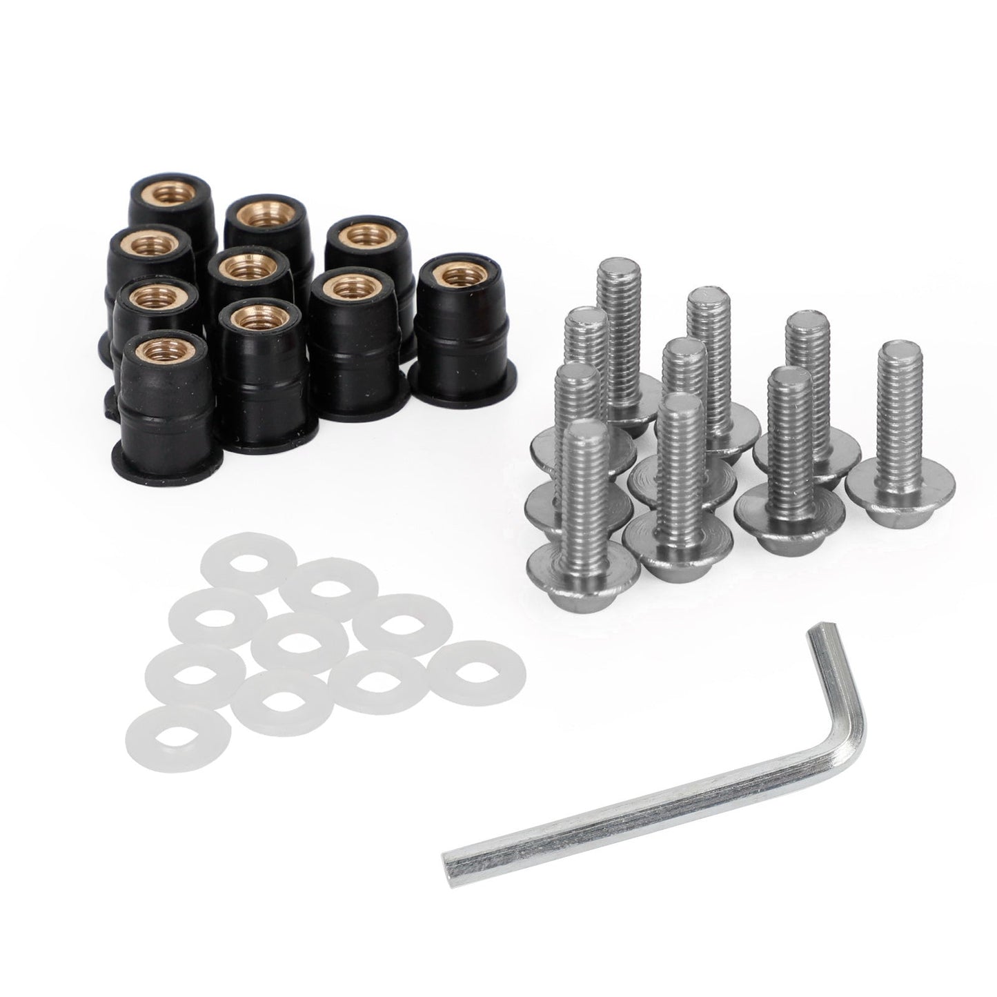 Kit di rondelle per bulloni a vite in alluminio M5x16mm per parabrezza per moto, confezione da 10 generici