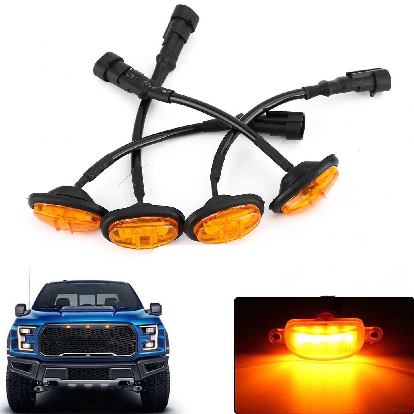 4PCS Ford F-150 Raptor 2017-2019 Bapmic Parafango Ruota Segnale Led Luce