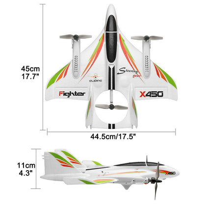 WLtoys XK X450 RC Airplane Brushless 2.4G 6CH 3D/6G LED ad ala fissa RTF