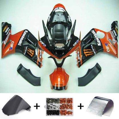 Amotopart 2003-2004 Kawasaki ZX6R 636 kit a rivestimento arancione nero