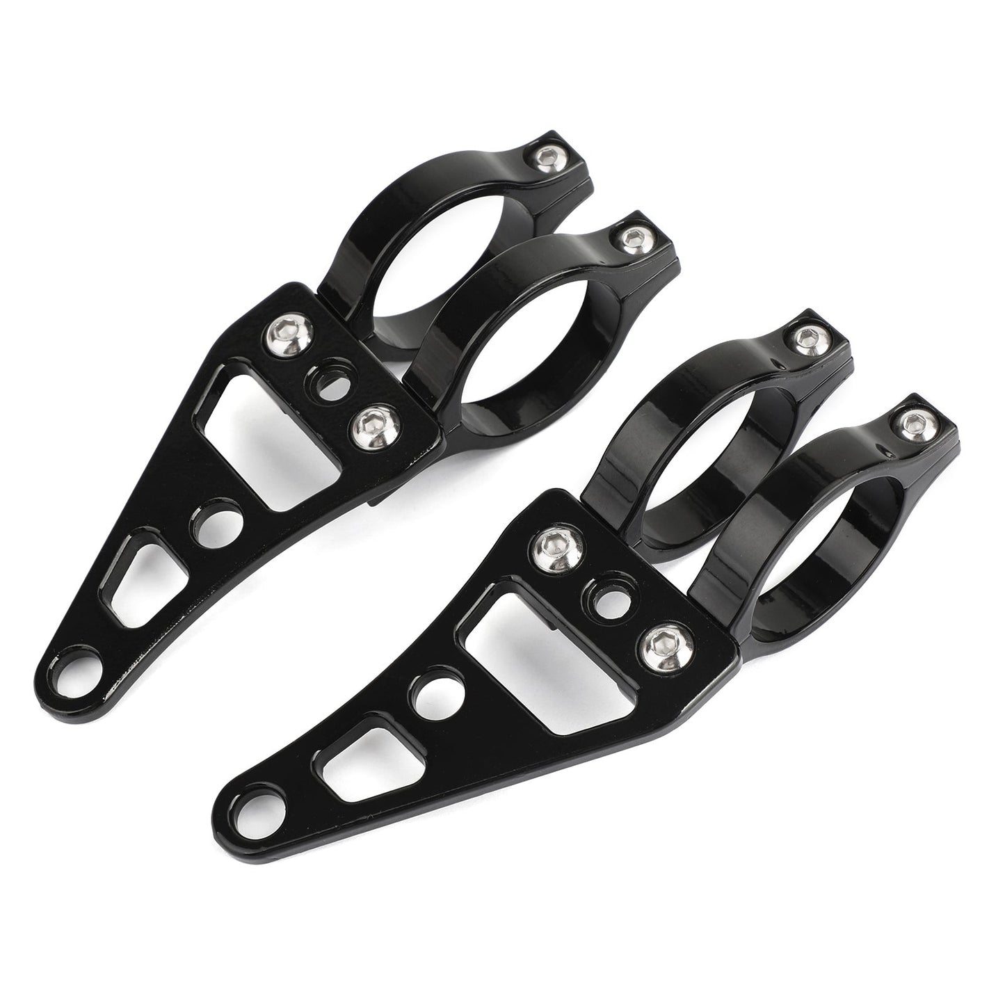 Le migliori offerte per Universal 41mm Headlight Mount Bracket Fork Ear Chopper Cafe Racer Black Generic