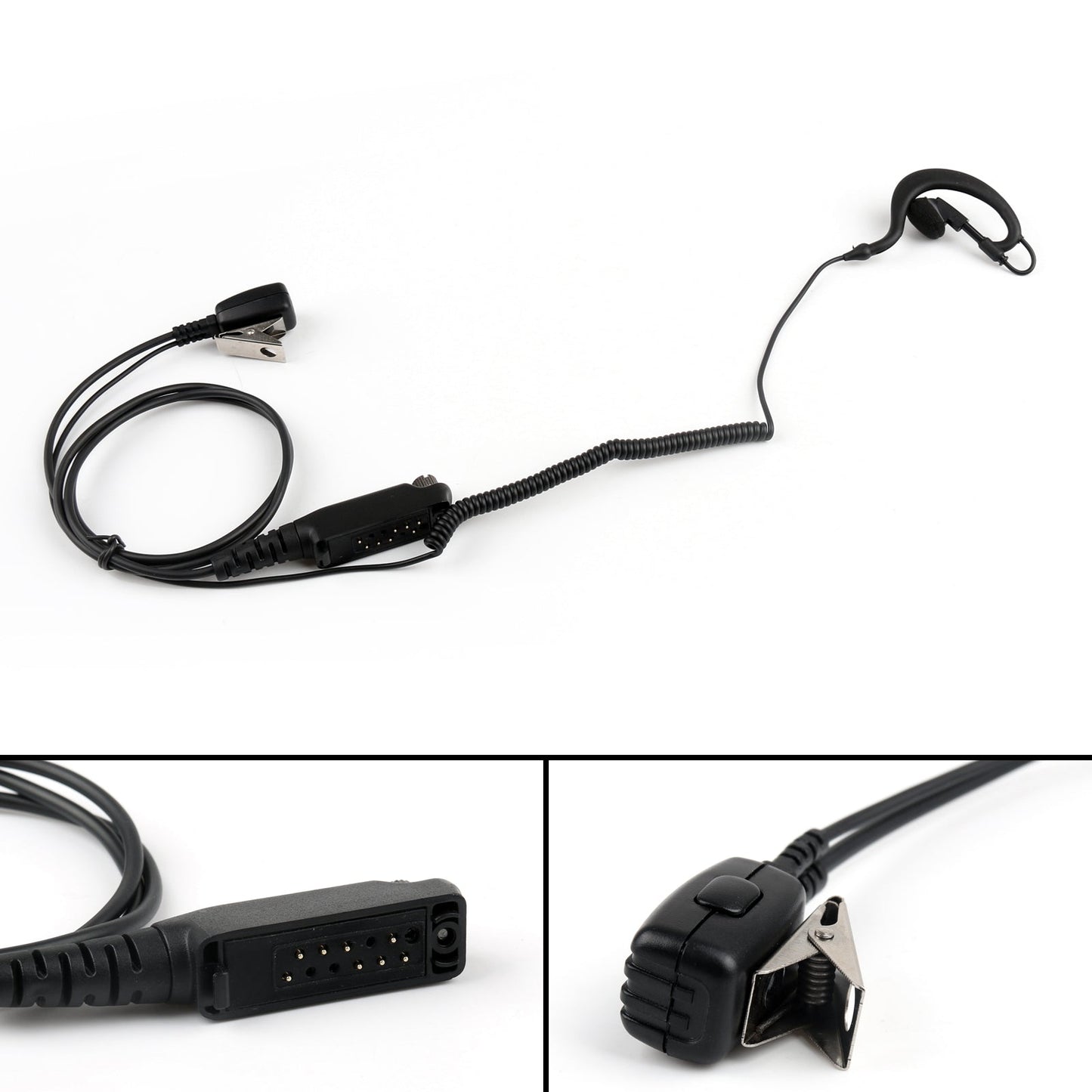 1x G-Shape Ear-Hook Auricolare Auricolare Microfono PTT Per Sepura STP8000 Walkie Talkie