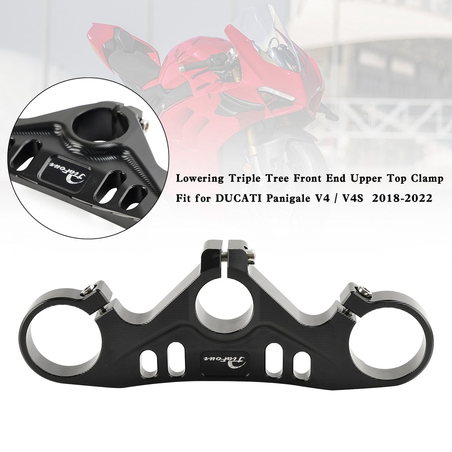 DUCATI Panigale V4 / V4S 2018-2022 Piastra Abbassante Piastra Anteriore Superiore Morsetto Superiore