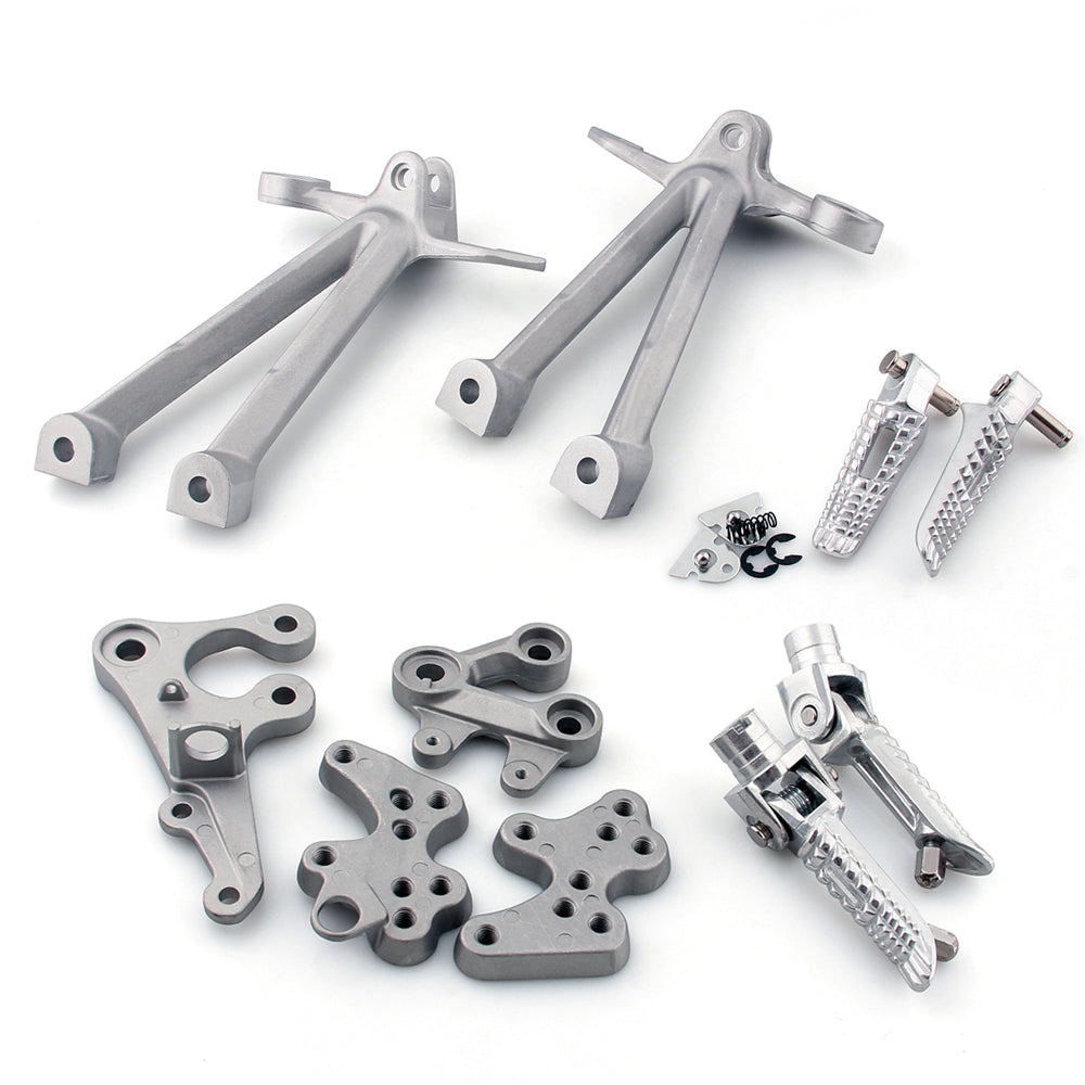 Anteriore + Posteriore Pedane Poggiapiedi Staffa Fit per Suzuki GSX-R GSXR 1000 2007 2008 Generico