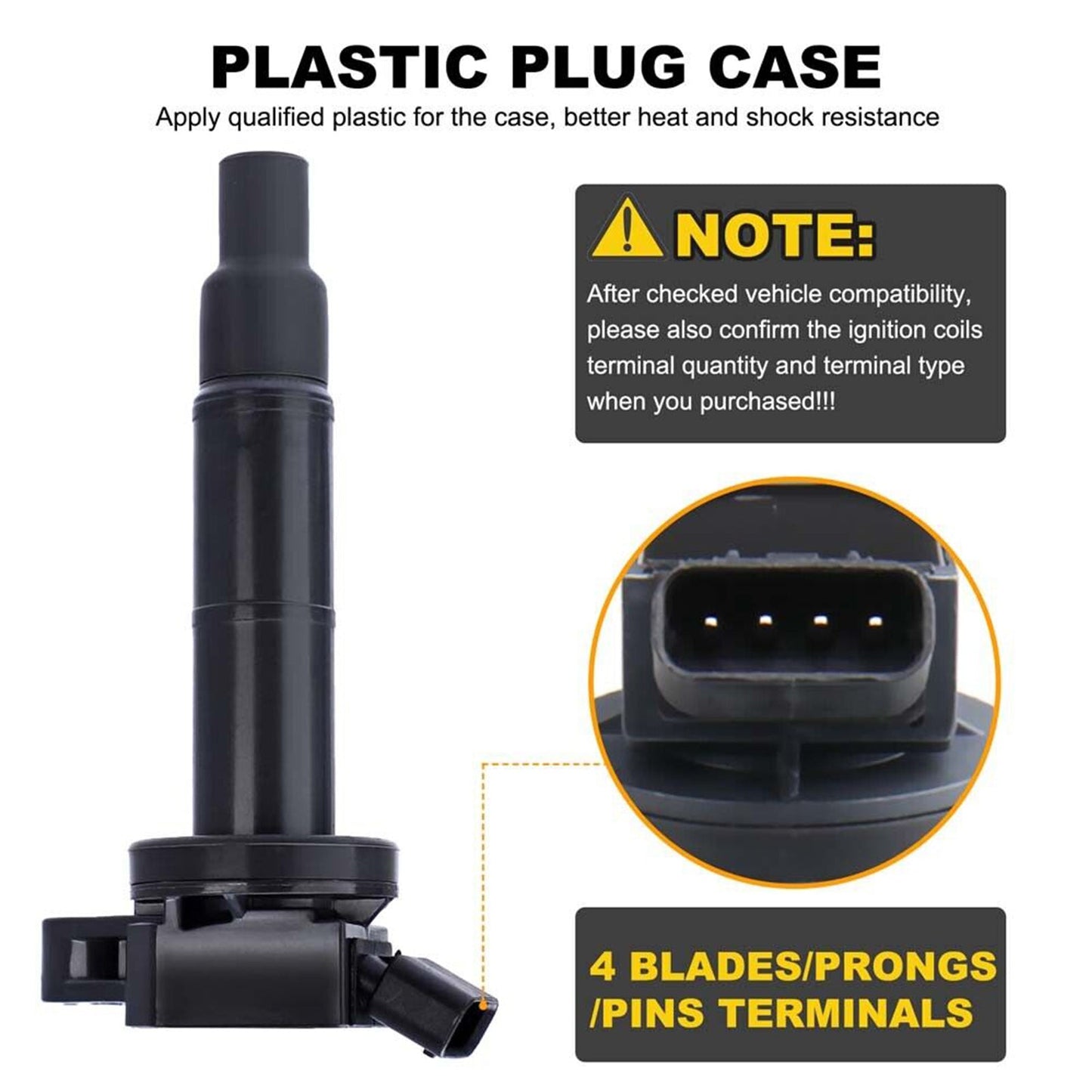 2008 Toyota Corolla Matrix L4 1.8L 4x bobina di accensione + candela UF333 UF494