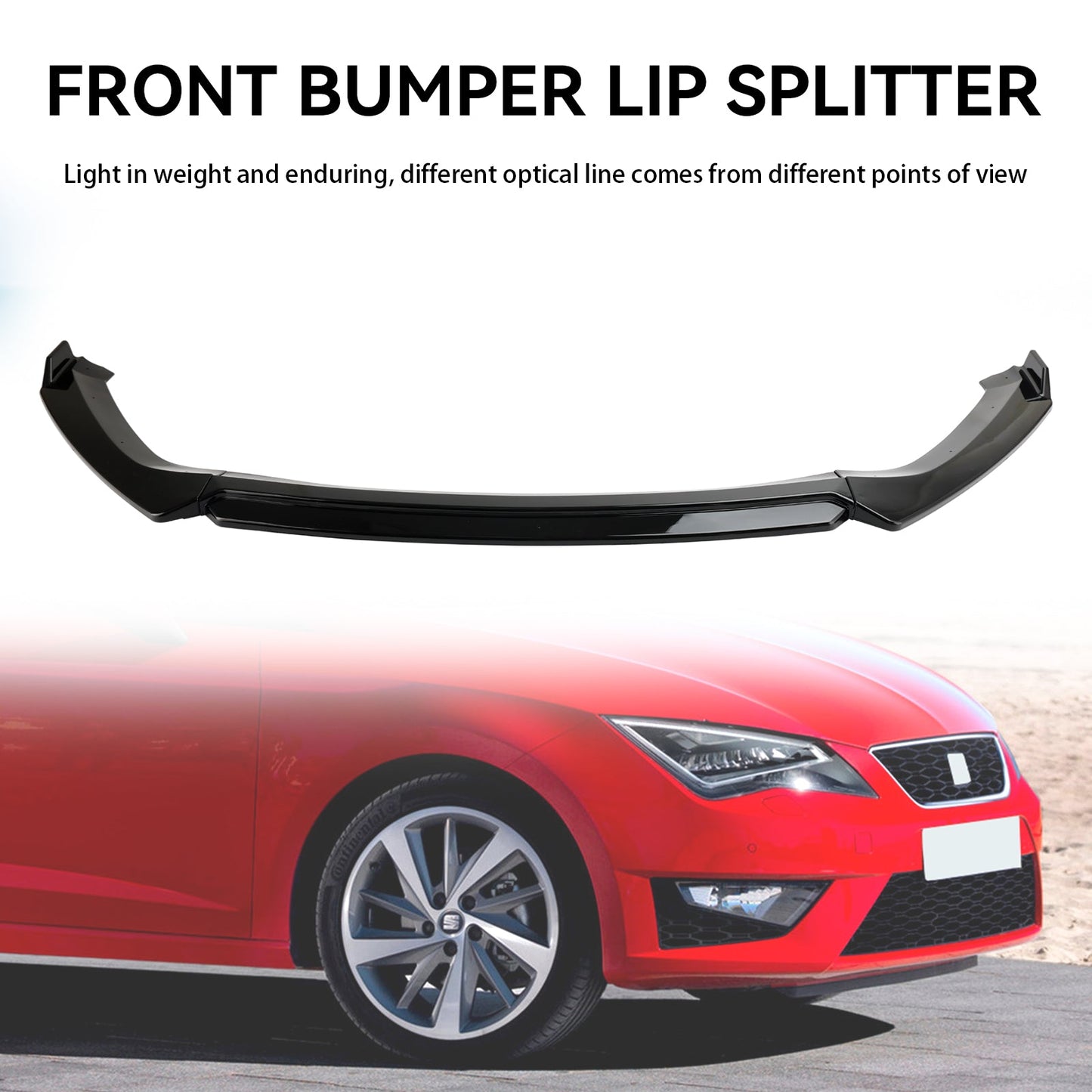 Spoiler anteriore nero lucido Performance per Seat Leon 5F 2012-2020