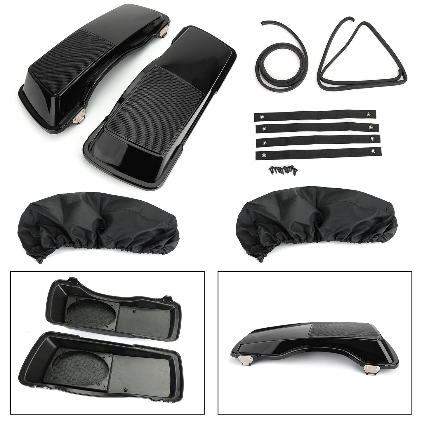 Nuovi coperchi per altoparlanti per borse laterali da 6x9" adatti per borse laterali Touring Electra Glide 93-13 generiche