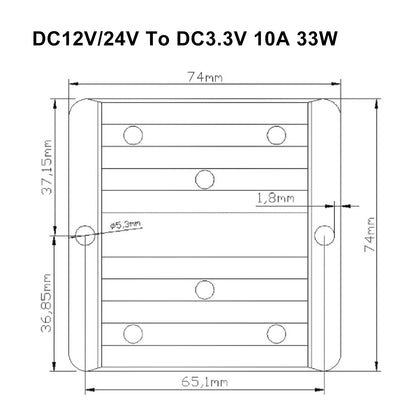 Convertitore buck CC/CC step-down da 12 V/24 V a 3,3 V 10 A Modulo di alimentazione del regolatore