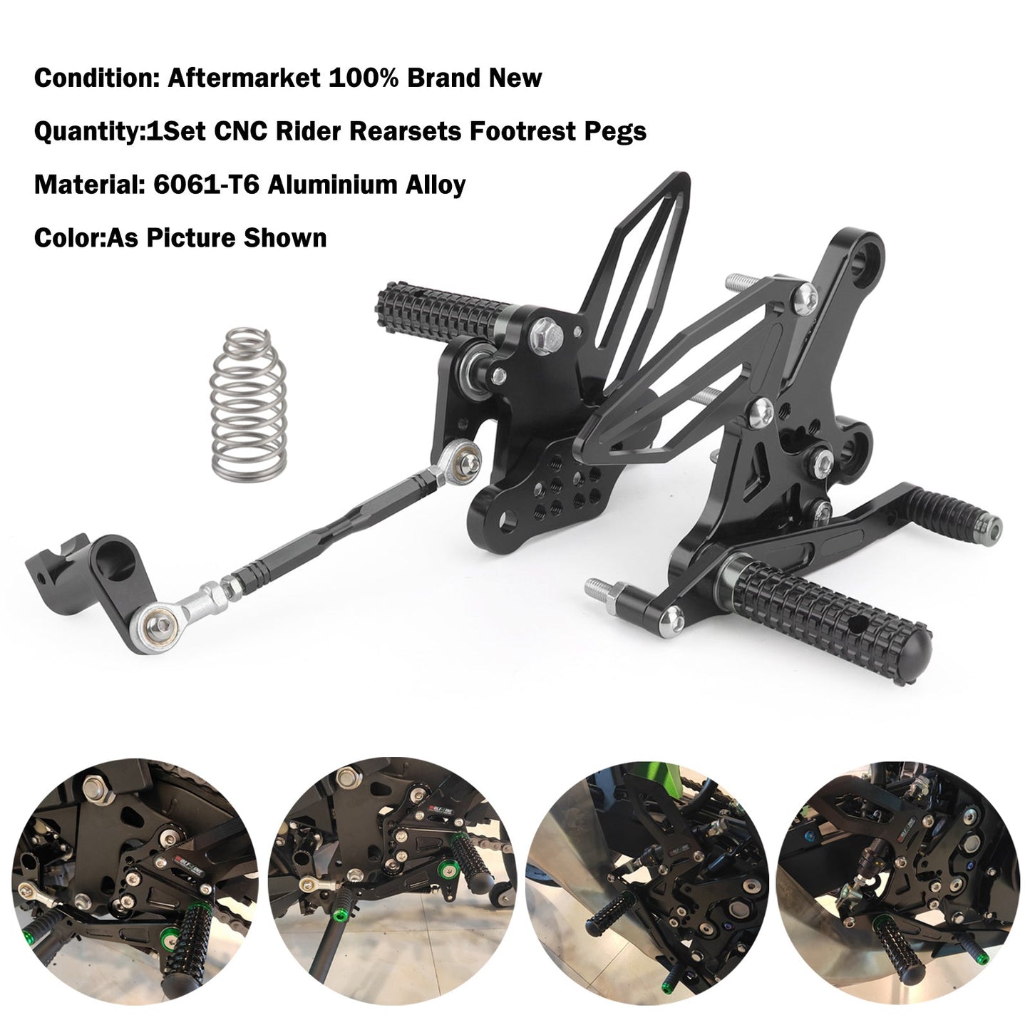 Pedane Pedane Regolabili Pedane Rest Fit per Kawasaki Ninja 250/400 2018-2022 Generico