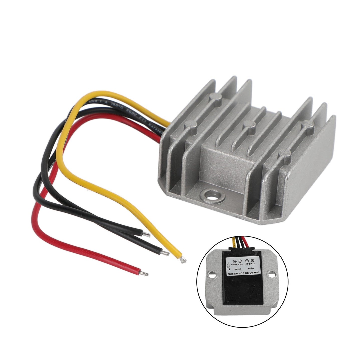 Impermeabile DC 12V / 24V a 5V 25W 5A Regolatore convertitore di alimentazione step-down