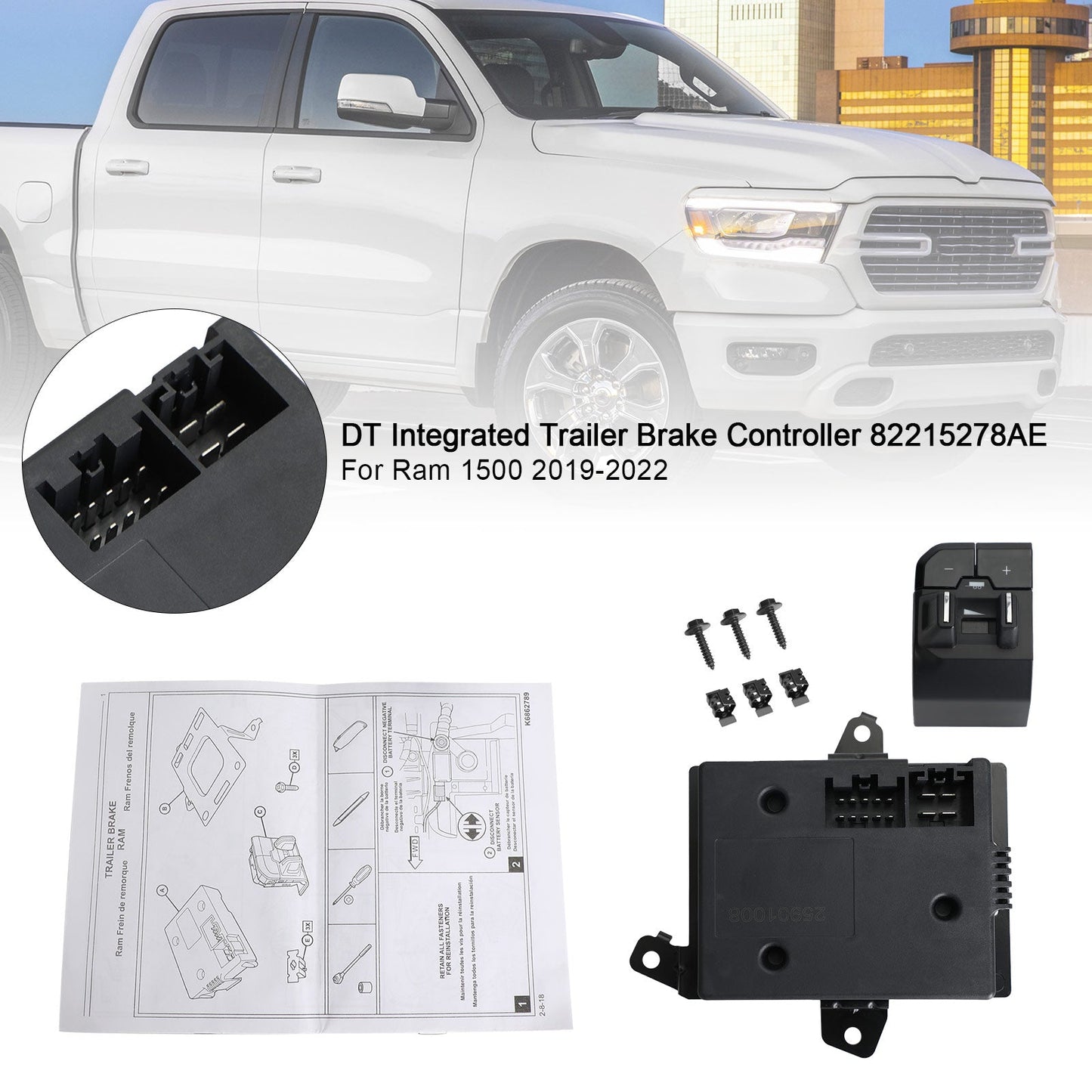 Controller freno rimorchio integrato DT 82215278AE per Ram 1500 2019-2022 generico
