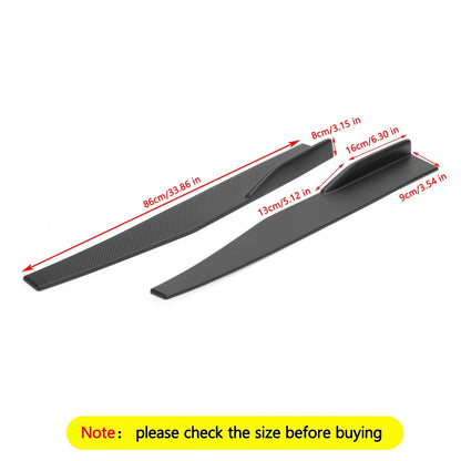 Coppia 86 cm auto in fibra di carbonio minigonne laterali Rocker Splitter diffusore Winglet Wings generico