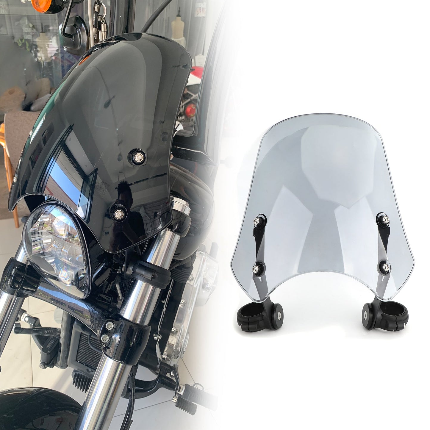 Parabrezza per parabrezza moto in plastica ABS per modelli Harley Dyna Softail Generico