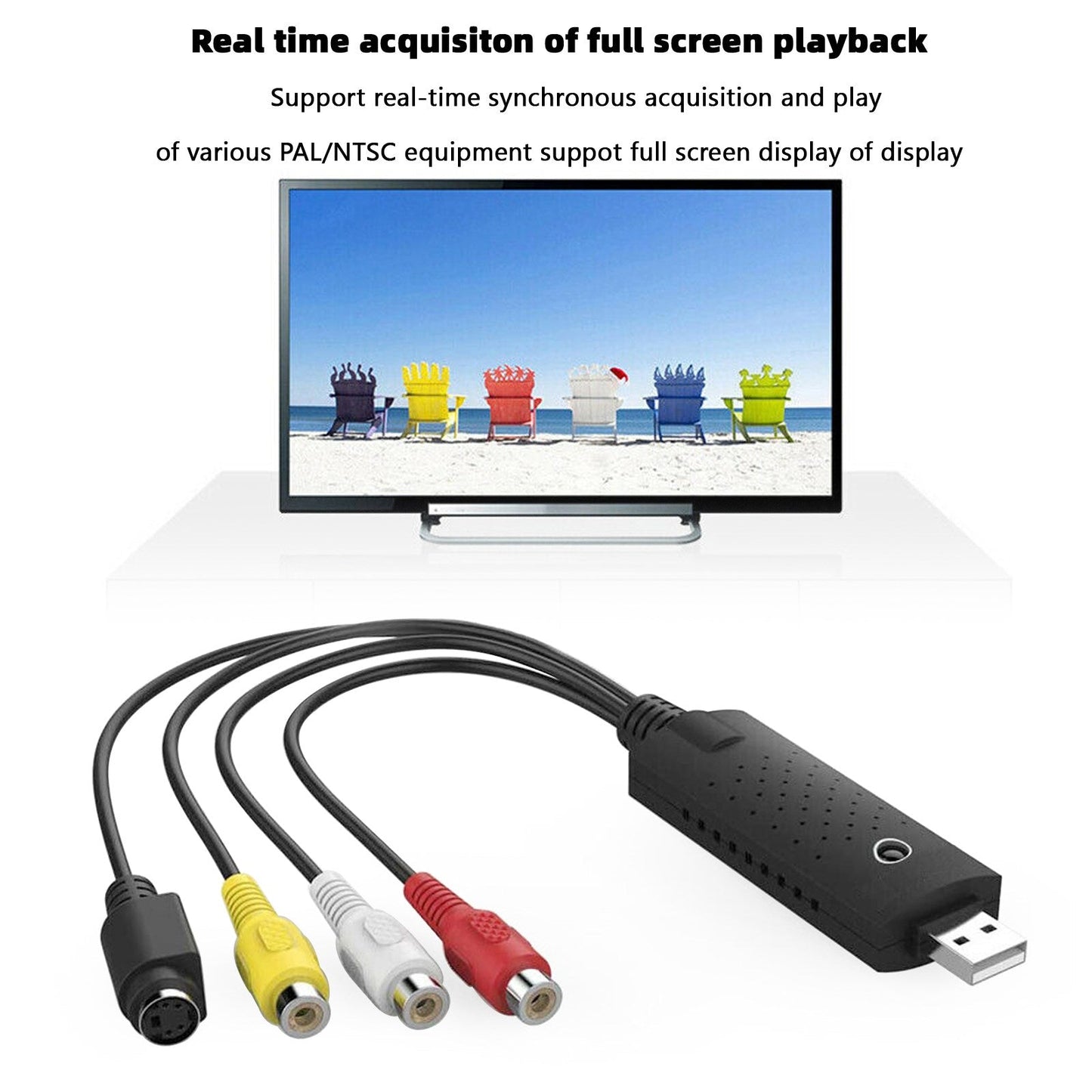 USB 2.0 Audio TV Video VHS a DVD VCR PC HDD Convertitore Adattatore Scheda di Acquisizione