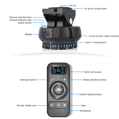 Inclinazione panoramica della testa rotante a 360° Adatto per telefoni cellulari/fotocamere ecc