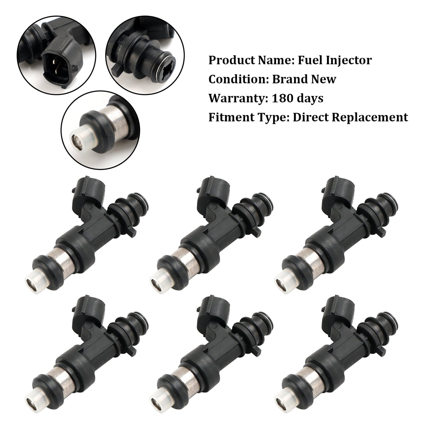 6PCS Iniettore di carburante 15710-66J00 Fit Suzuki Grand Vitara Base V6 2.7L FBYCS50