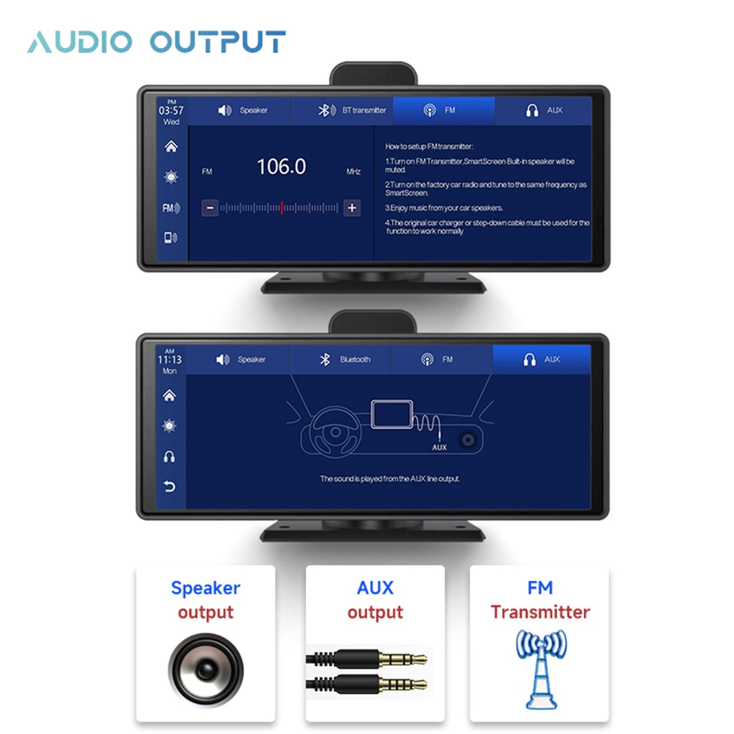 Monitor Smart Screen DVR da 10,26 pollici in formato NTSC per autobus per camion camper + telecamera di retromarcia