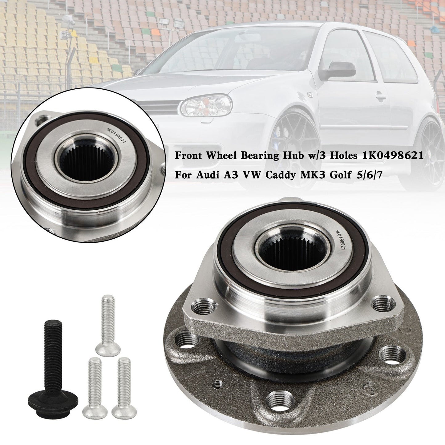 5K0498621A mozzo cuscinetto ruota anteriore con 3 fori per VW Rabbit Scirocco Sharan Tiguan Touran