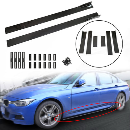 78.7" Universal Side Skirt Extensions Rocker Panel Splitter Lip Fibra di carbonio Generico