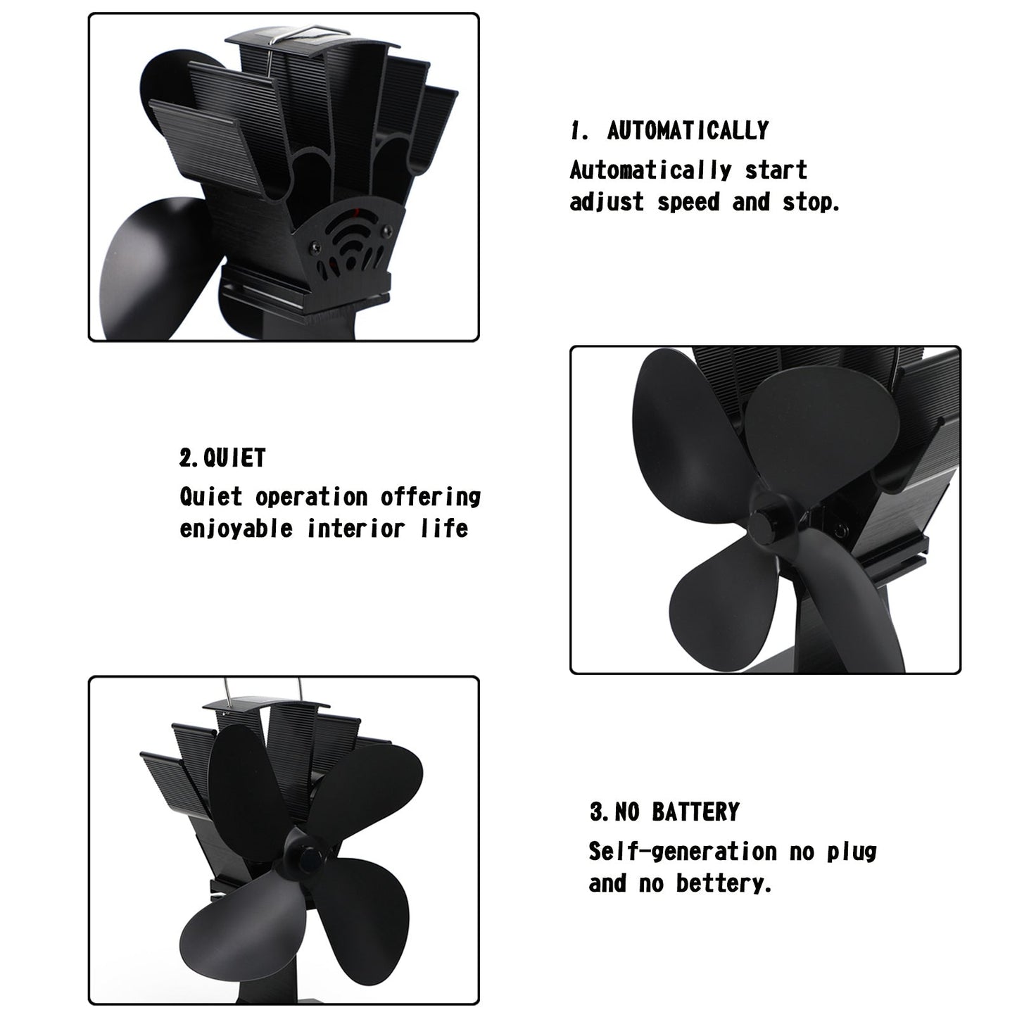 Le migliori offerte per 4 Blade Heat Powered Stufa Fan Wood Log Burner Fireplace Fuel Saving Eco sono su ✓ Confronta prezzi e caratteristiche di prodotti nuovi e usati ✓ Molti articoli con consegna gratis!