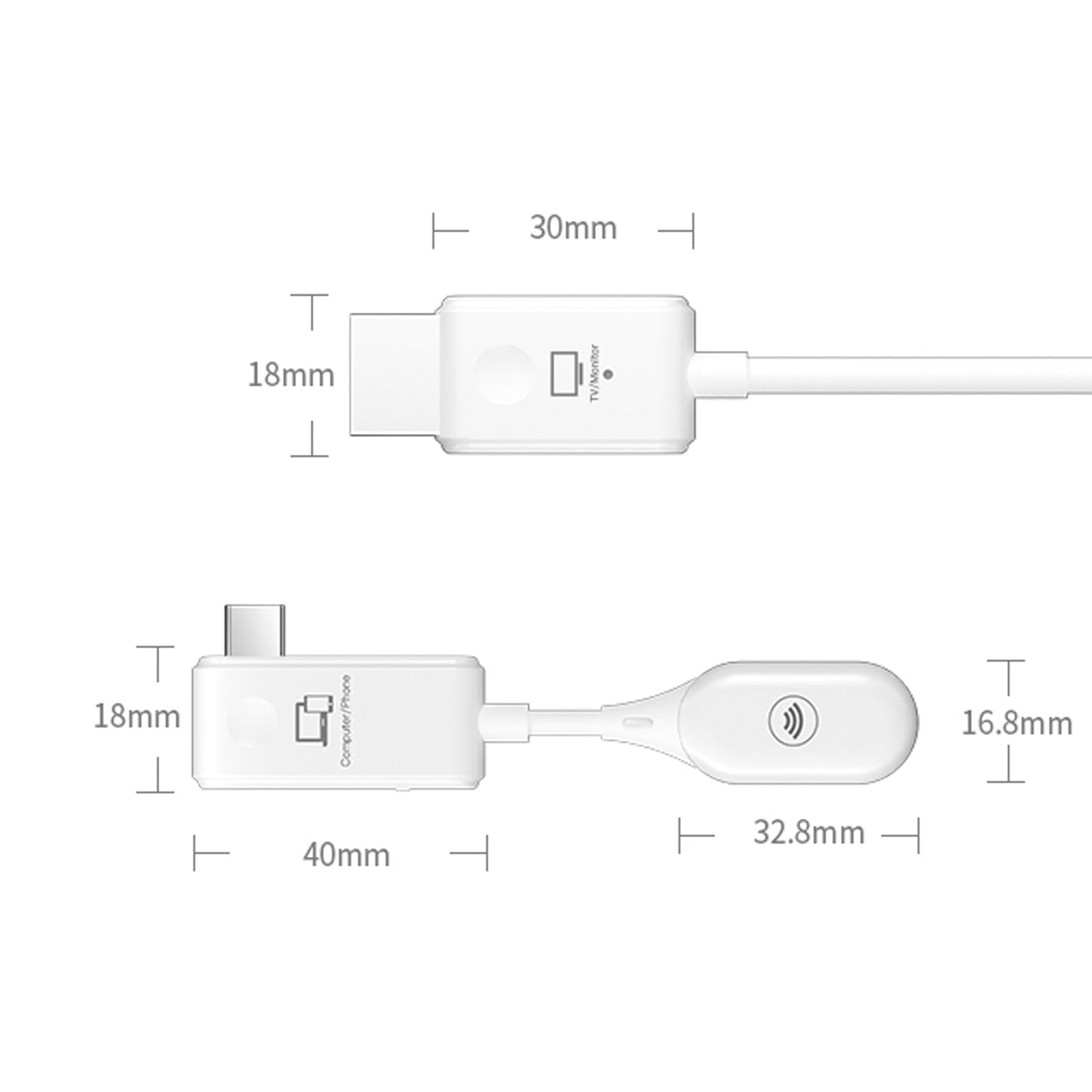 Ricevitore trasmettitore video extender HDMI tipo C wireless 50M per PC da telefono a TV