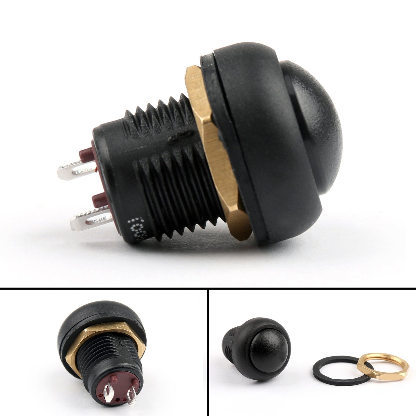Interruttore a pulsante impermeabile IP67 da 12 mm ON/OFF Grado industriale autobloccante